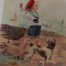 Antique Print Glossy Color Signed