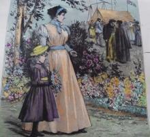 Antique print Hand Painted Chatterbox