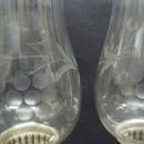 Antique Sterling Silver Candlesticks Etched Glass Chimneys Pair International Sterling