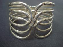Wide Vintage Bracelet Silver Tone Perfect Gift Open Work