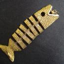Lovely Vintage Pendant Golden Fish Art Deco Style Flexable Goldtone Perfect Gift