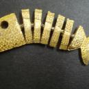 Lovely Vintage Pendant Golden Fish Art Deco Style Flexable Goldtone Perfect Gift