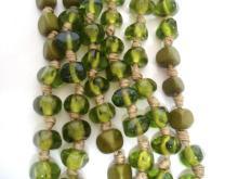 Beautiful Long Necklace Flapper Style Green Tone Stones