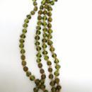 Beautiful Long Necklace Flapper Style Green Tone Stones