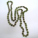 Beautiful Long Necklace Flapper Style Green Tone Stones