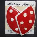 Lovely Vintage Earrings Enamel on Metal Red Enamel White Dots