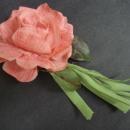Original Vintage Fabric Flowers, Large Ruby Rose