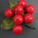 Original Vintage Brooch or Corsage Red Cherries Bunch