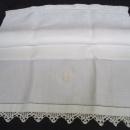 Gorgeous Vintage Towel Damask Towel Lace Border Monogram G