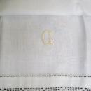 Gorgeous Vintage Towel Damask Towel Lace Border Monogram G