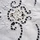 Vintage Embroidered Tray Cloth Marghab Style Embroidery Cutwork Needle Lace Filet Lace Trim
