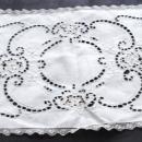 Vintage Embroidered Tray Cloth Marghab Style Embroidery Cutwork Needle Lace Filet Lace Trim