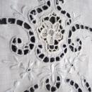 Vintage Embroidered Tray Cloth Marghab Style Embroidery Cutwork Needle Lace Filet Lace Trim