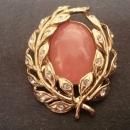 Vintage Scarf Pin Scarf Clip Pink Glass Stone Tiny Rhinestones Signed