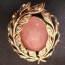 Vintage Scarf Pin Scarf Clip Pink Glass Stone Tiny Rhinestones Signed