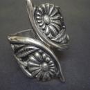 Vintage Sterling Hinged Cuff Bracelet Sterling Silver Signed Embossed Art Nouveau Style Bangle