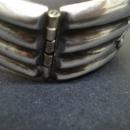 Vintage Sterling Hinged Cuff Bracelet Sterling Silver Signed Embossed Art Nouveau Style Bangle