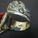 Vintage Sterling Hinged Cuff Bracelet Sterling Silver Signed Embossed Art Nouveau Style Bangle