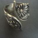Vintage Sterling Hinged Cuff Bracelet Sterling Silver Signed Embossed Art Nouveau Style Bangle