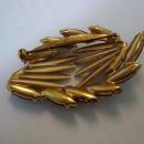 Fantastic Antique Rhinestone Brooch Art Deco Style Black and Gold stones Unique Design