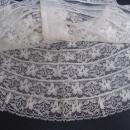 Fantastic Vintage Lace Collar for Dress or Blouse White Lace Pearly Buttons
