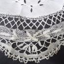 Vintage Fillet Lace Centerpiece Hand Made Exquisite Workmanship Cluny Lace Border Cutwork