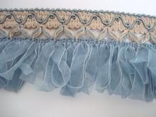 Luxurious Vintage Ribbon Trim, Antique Light Blue Trim, Uncommon Ribbon Trim