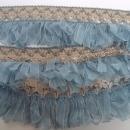 Luxurious Vintage Ribbon Trim, Antique Light Blue Trim, Uncommon Ribbon Trim