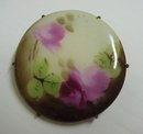 VICTORIAN HAND PAINTED PORCELAIN BROOCH