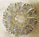1950-60's RHINESTONE BROOCH-SILVERTONE