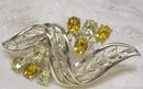 1950-60's RHINESTONE BROOCH-CRYSTAL