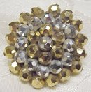 1950-60's RHINESTONE BROOCH - BROWN & SILVER