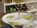 VINTAGE CAKE SERVING PLATTER - YELLOW ROSES
