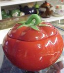 VINTAGE TOMATO WARE SUGAR BOWL