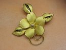 GOLD GILT STERLING FLORAL BROOCH