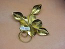 GOLD GILT STERLING FLORAL BROOCH
