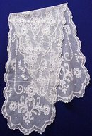 ANTIQUE FRENCH LACE NETTED TAMBOUR LACE RUNNER