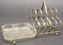 ART DECO TOAST RACK with BUTTER DISH