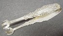 VICTORIAN EMBOSSED STERLING SUGAR TONGS