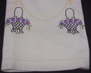 PRETTY VINTAGE EMBROIDERY TOWEL - SATIN STITCH