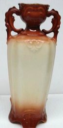 Fantastic Antique Vase Ornate Fancy Handle Raised Decorations Czechoslovakia