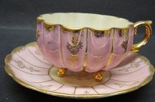 FOOTED CASTLE CHINA CUP & SAUCER