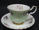 QUEEN ANNE CHINA CUP&SAUCER VIOLETS