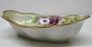 HAND PAINTED OLD OVAL DISH - VIOLETS