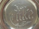 SILVER PLTD,CAKE DISH - ENGRAVED