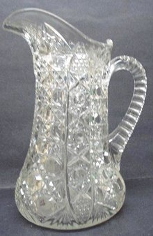 ANTIQUE HEAVY GLASS LARGE JUG