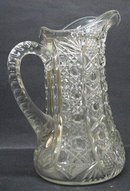 ANTIQUE HEAVY GLASS LARGE JUG