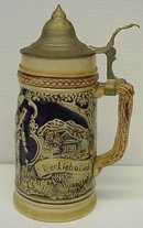 OLD GERMAN STONEWARE BEER STAIN - MUG