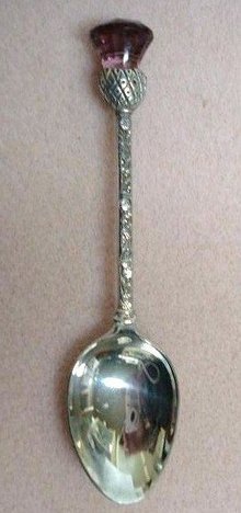 Figural Tea Caddy Spoon Scottish Thistle