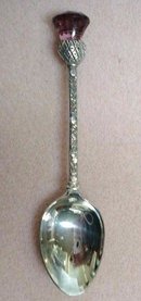Figural Tea Caddy Spoon Scottish Thistle